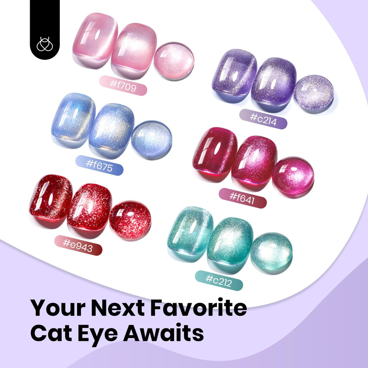 beetles Gel Polish Purple Cat Eye Gel Polish 15ML on display