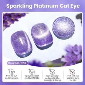 beetles Gel Polish Purple Cat Eye Gel Polish 15ML with magnet