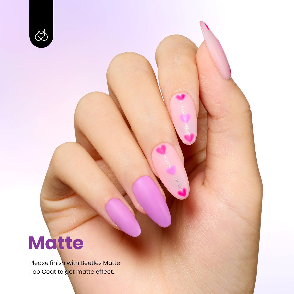 beetles Gel Polish Purple Gel Nail Polish 15ml application on nails