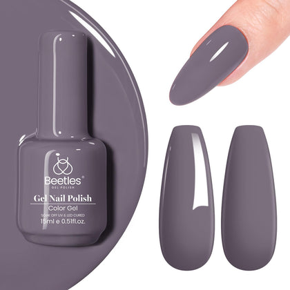 beetles Gel Polish Purple Grey 15ML bottle front view