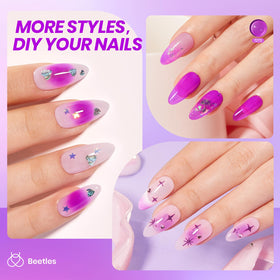beetles Gel Polish Purple Jelly Gel Nail Polish 15ML packaging