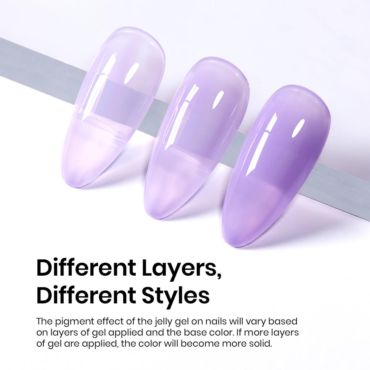 beetles Gel Polish Purple Jelly Gel Nail Polish swatch on nail