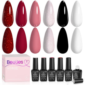 beetles Gel Polish Queen of Hearts Collection 6 colours set front view