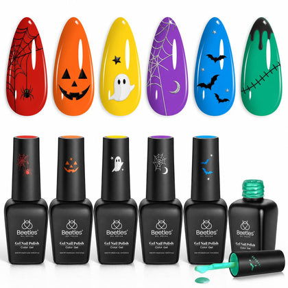 beetles Gel Polish Rainbow Gel Polish Set front view with six neon colours