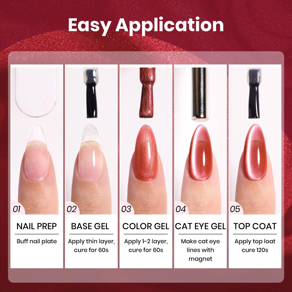 beetles Gel Polish Red Cat Eye Gel Nail Polish lifestyle shot