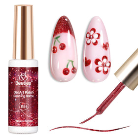 beetles Gel Polish Red Cat Eye Glitter Liner Gel front view
