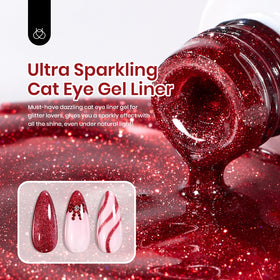 beetles Gel Polish Red Cat Eye Glitter Liner Gel packaging