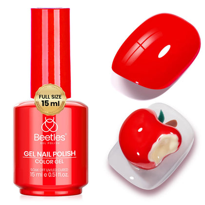 beetles Gel Polish Red Gel Nail Polish 15ML front view