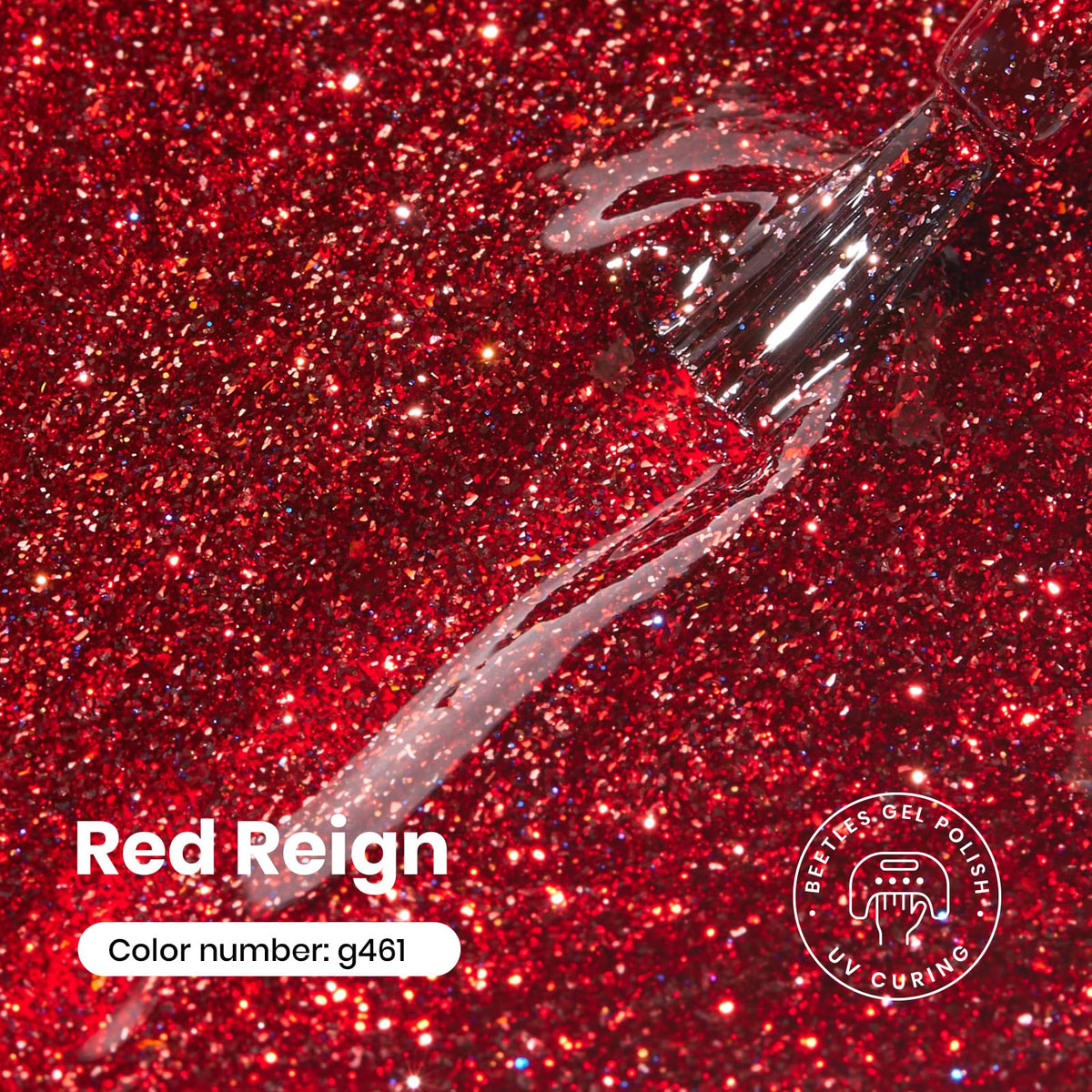 beetles Gel Polish Red Glitter Gel Nail Polish application process