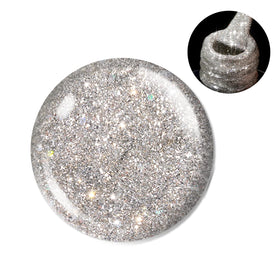 beetles Gel Polish Reflective Glitter Gel Nail Polish 15ml Silver close-up of glitter
