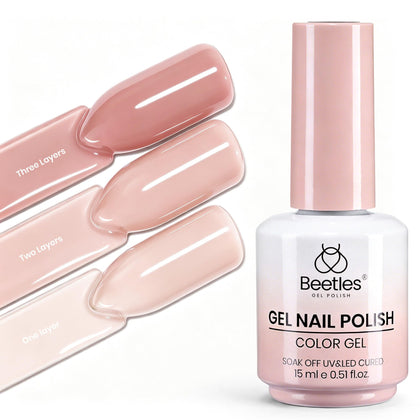 beetles Gel Polish Rose Milk 15ML bottle front view