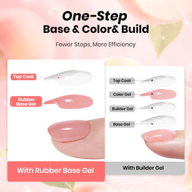 beetles Gel Polish Rosy Nude Pink Rubber Base Gel 15ml application on nails