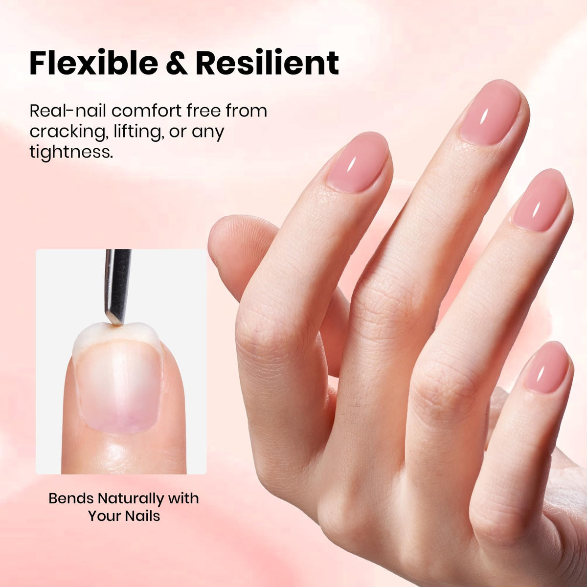beetles Gel Polish Rosy Nude Pink Rubber Base Gel 15ml texture close-up