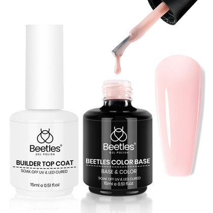 beetles Gel Polish Rubber Base Gel and Builder Top Coat Set front view