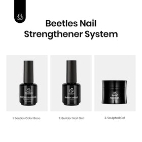 beetles Gel Polish Rubber Base Gel Nail Polish bottles with brush applicators