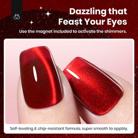 beetles Gel Polish Ruby Red Cat Eye Gel Nail Polish 15ML glitter effect