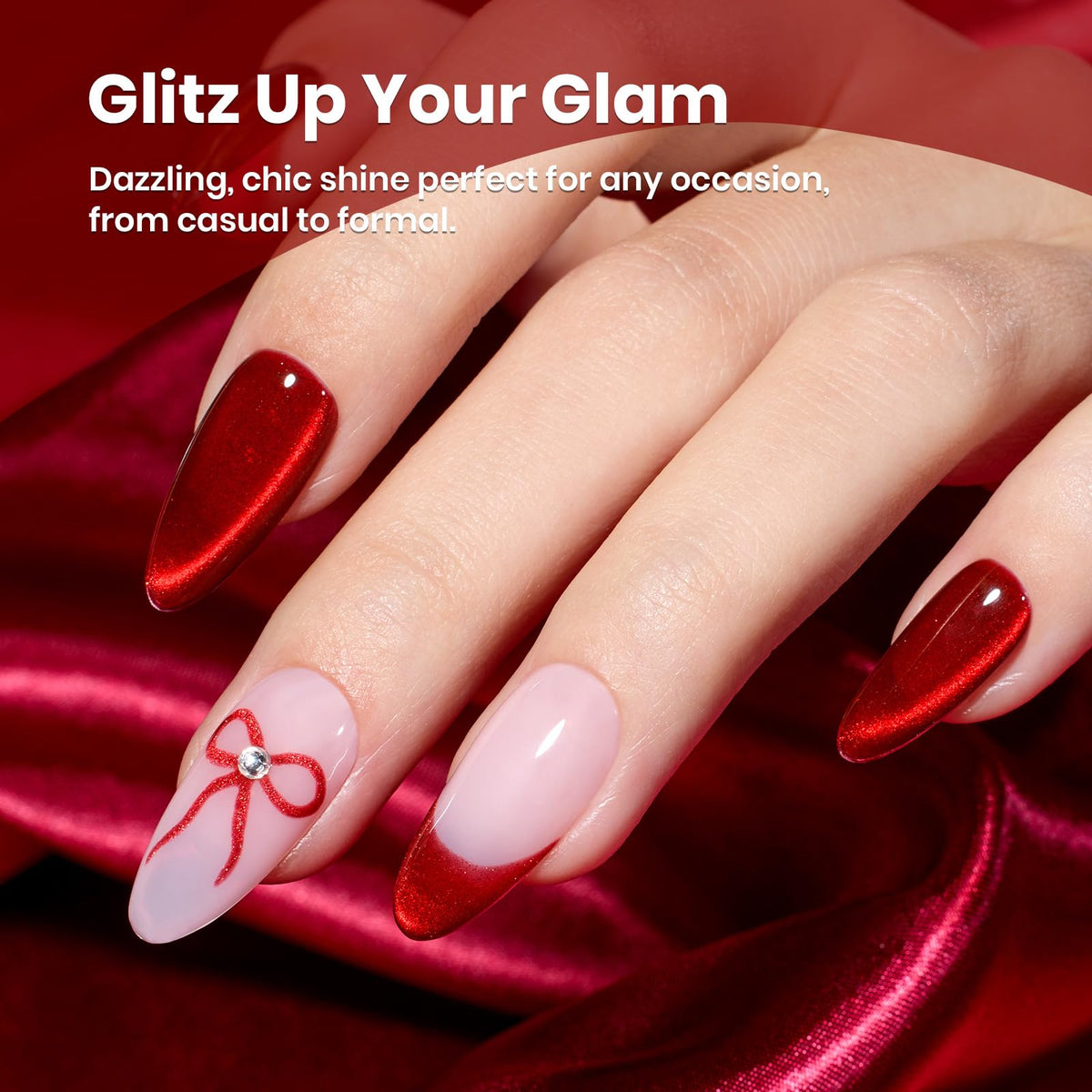 beetles Gel Polish Ruby Red Cat Eye Gel Nail Polish 15ML packaging