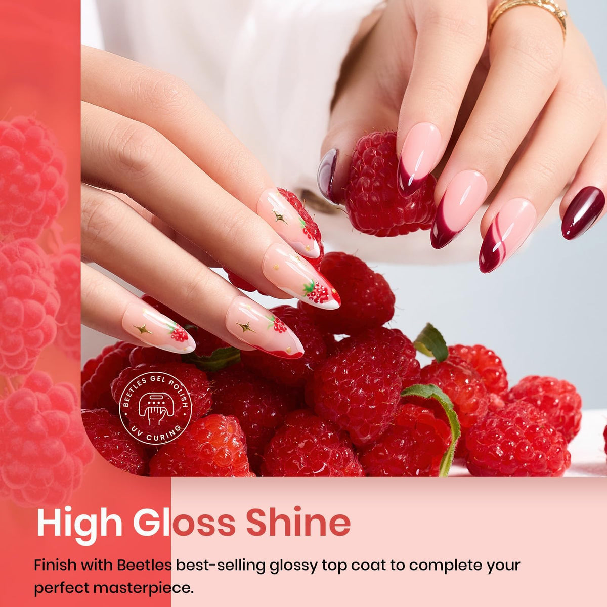 beetles Gel Polish Set 6 Pcs Burgundy Red Purple application