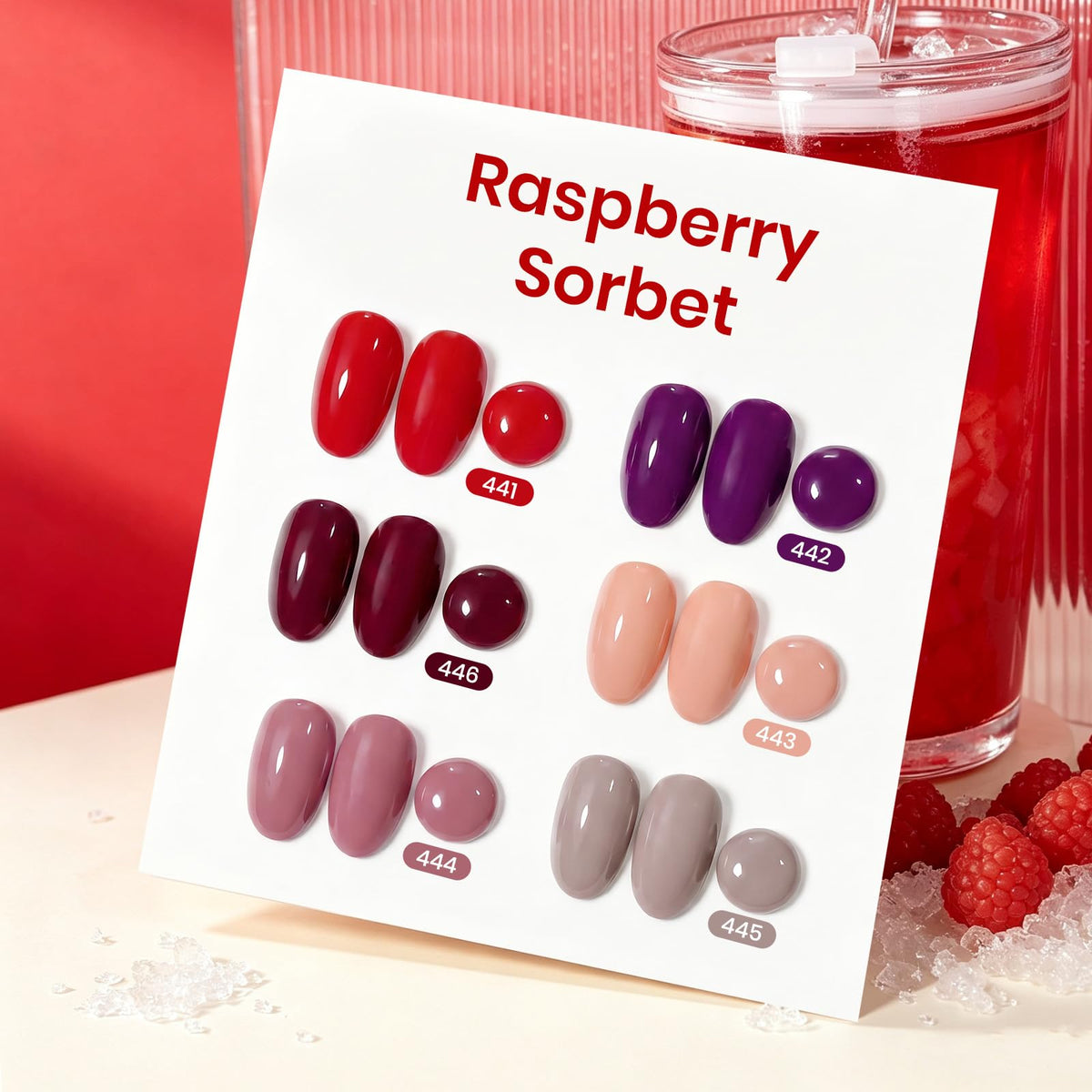 beetles Gel Polish Set 6 Pcs Burgundy Red Purple shades display