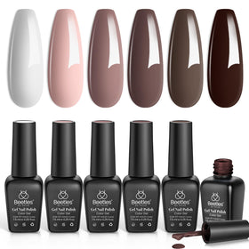 beetles Gel Polish Set Caramel Cappuccino 6 colours front view