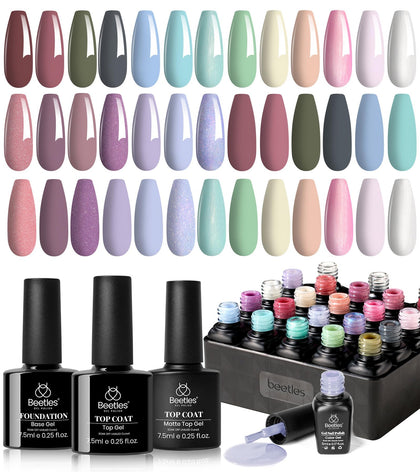 beetles Gel Polish Set Healing Elixir 20 pastel gel nail polish bottles