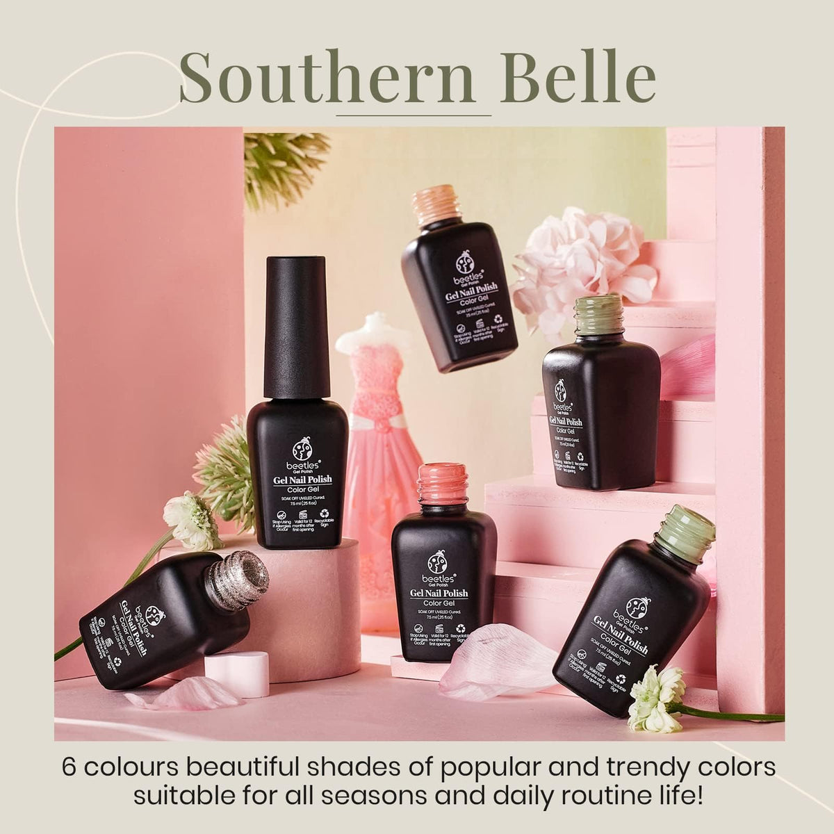 beetles Gel Polish Set palace green shade close-up