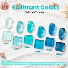 beetles Gel Polish set showing mint green and turquoise shades