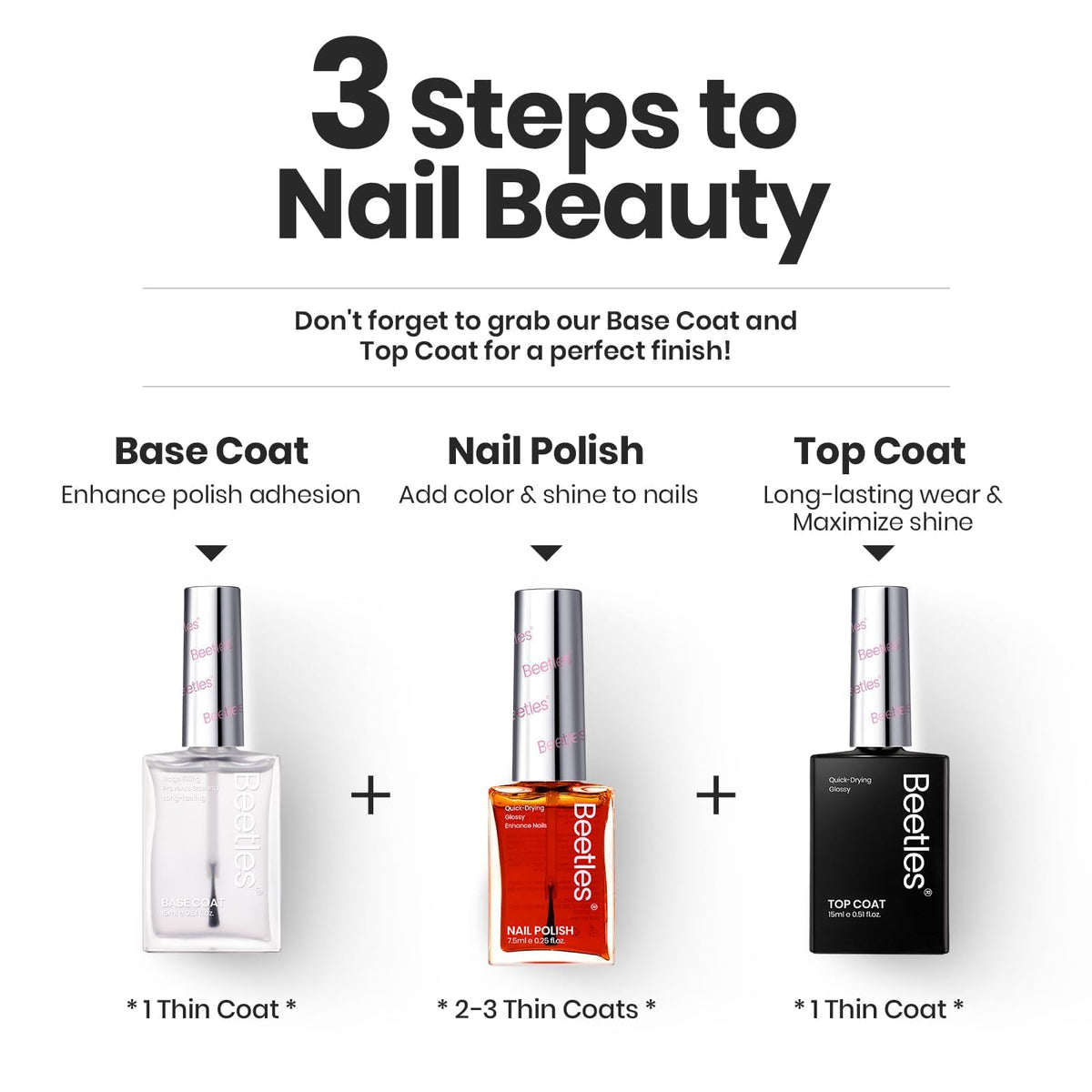 beetles Gel Polish set with brush for easy application