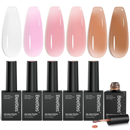 beetles Gel Polish Sheer Elegance Nude Gel Nail Polish Set front view