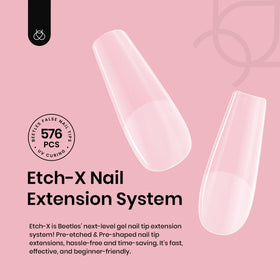 beetles Gel Polish Short Coffin Nail Tips 12 different sizes display