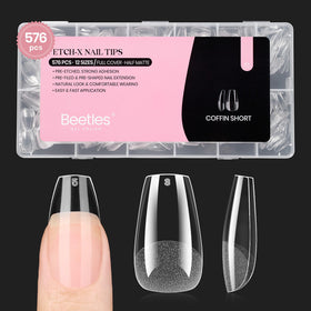 beetles Gel Polish Short Coffin Nail Tips 576 PCS packaging front view