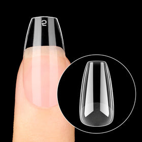 beetles Gel Polish Short Coffin Nail Tips in a stylish setting