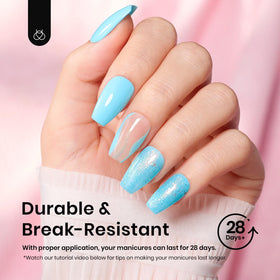 beetles Gel Polish Short Coffin Nail Tips with nail art accessories