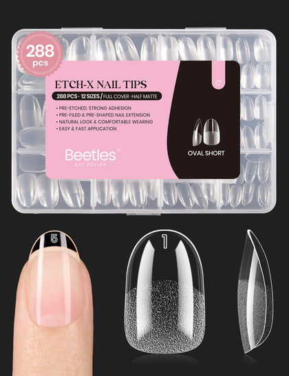 beetles Gel Polish Short Oval Fake Nails 288Pcs front view