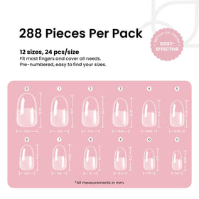 beetles Gel Polish Short Oval Fake Nails in various sizes