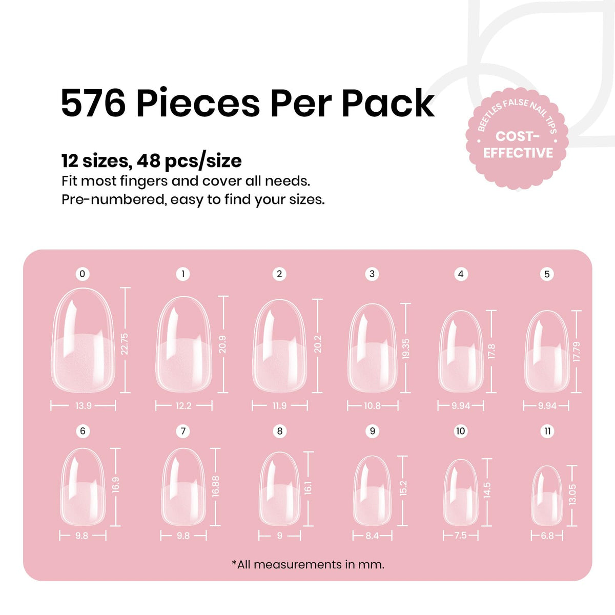 beetles Gel Polish Short Oval Nail Tips packaging