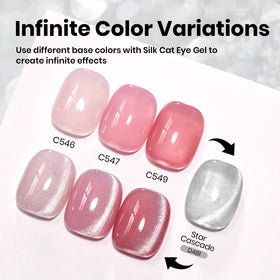 beetles Gel Polish Silver Cat Eye Gel Nail Polish 15ML application on nails