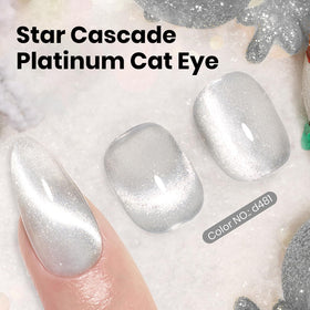 beetles Gel Polish Silver Cat Eye Gel Nail Polish 15ML bottle with glitter