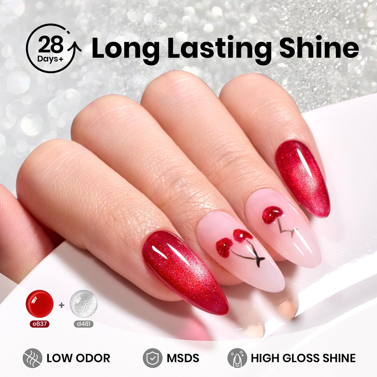 beetles Gel Polish Silver Cat Eye Gel Nail Polish 15ML with magnetic stick