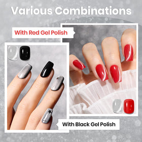 beetles Gel Polish Silver Cat Eye Gel Polish 15ML application on nails