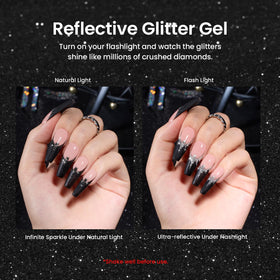 beetles Gel Polish Silver Glitter Gel Liner 7ml application on nail art