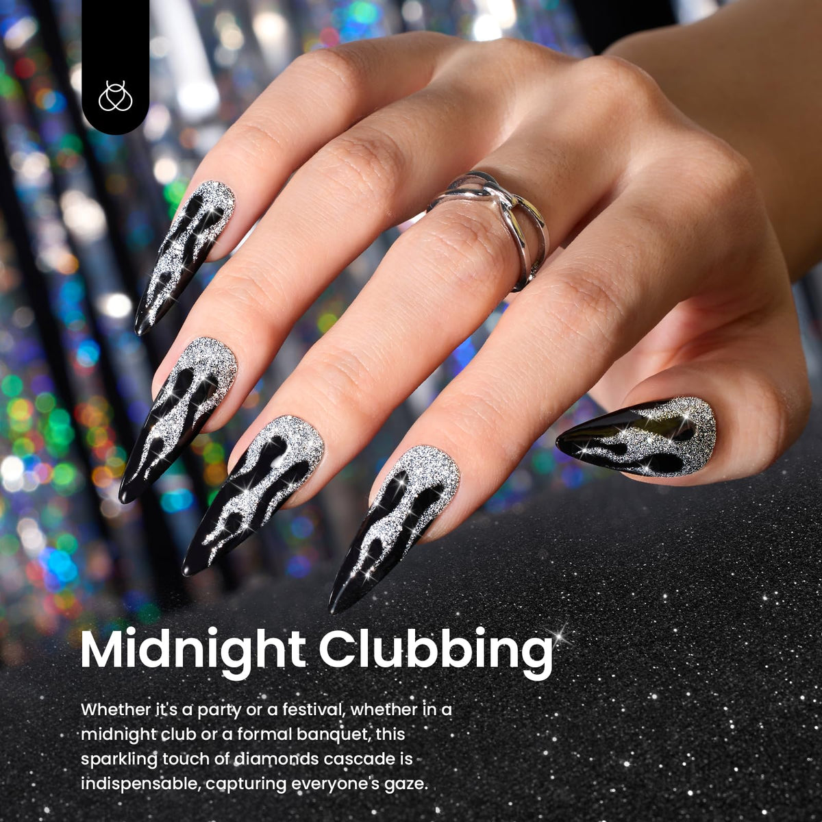 beetles Gel Polish Silver Glitter Gel Liner 7ml with LED lamp