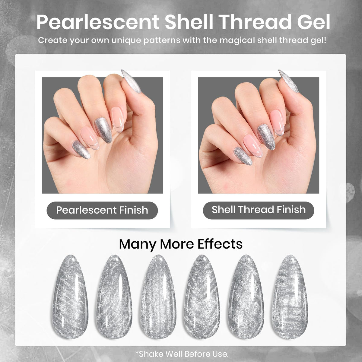 beetles Gel Polish Silver Glitter Gel Nail Polish 15ML close-up of glitter