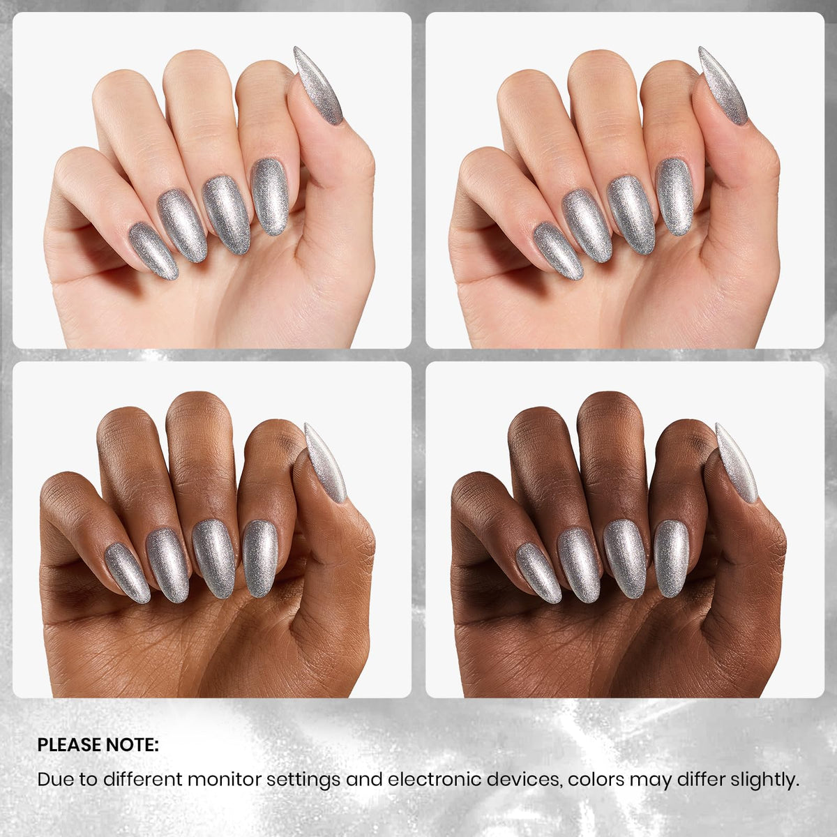 beetles Gel Polish Silver Glitter Gel Nail Polish 15ML packaging