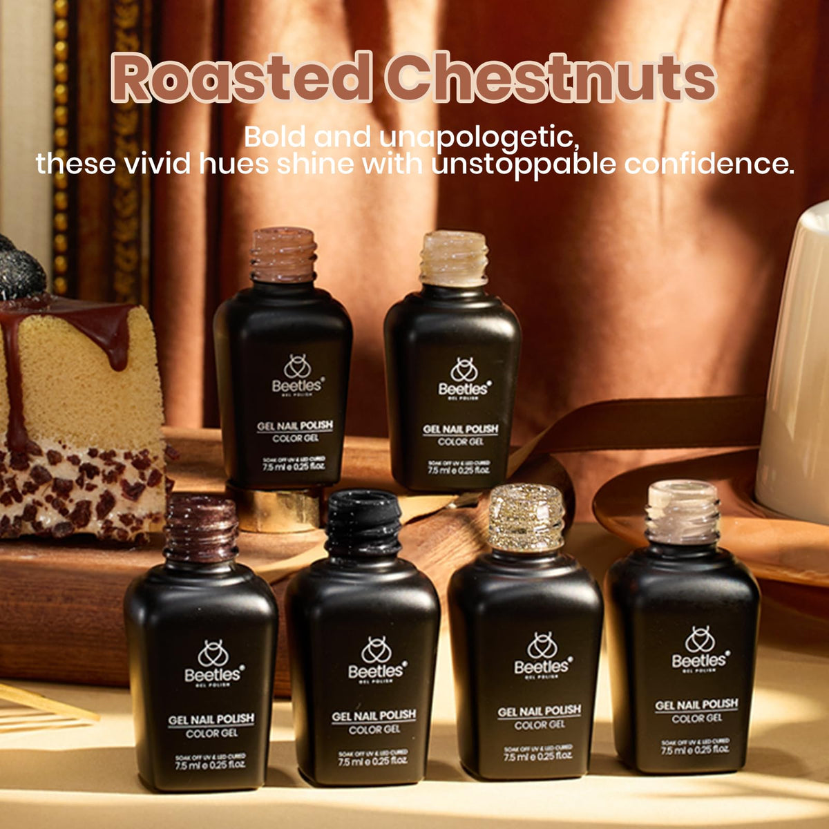 beetles Gel Polish soft mocha shade bottle front view
