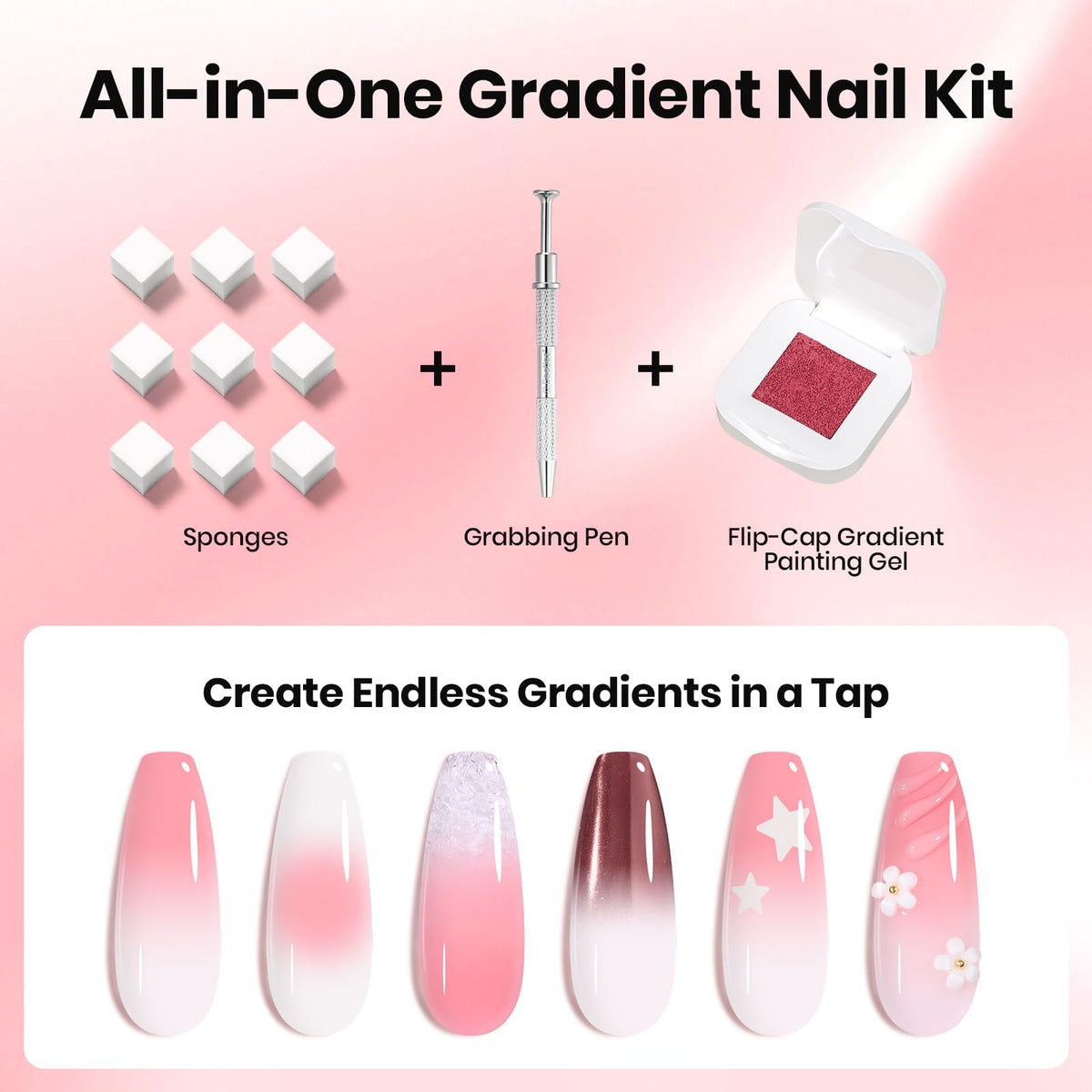 beetles Gel Polish sponges demonstrating gradient effect