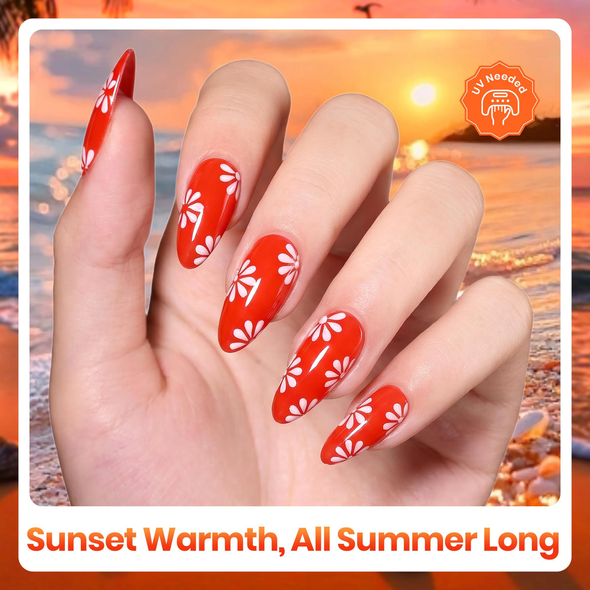 beetles Gel Polish Sunset-Inspired Set displayed with nail art tools