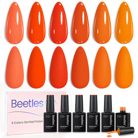 beetles Gel Polish Sunset-Inspired Set front view with six vibrant colours