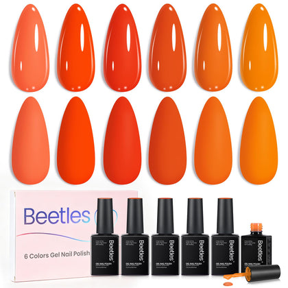 beetles Gel Polish Sunset-Inspired Set front view with six vibrant colours