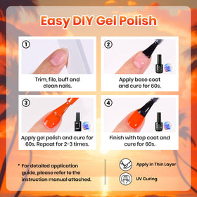 beetles Gel Polish Sunset-Inspired Set with vibrant colours on display